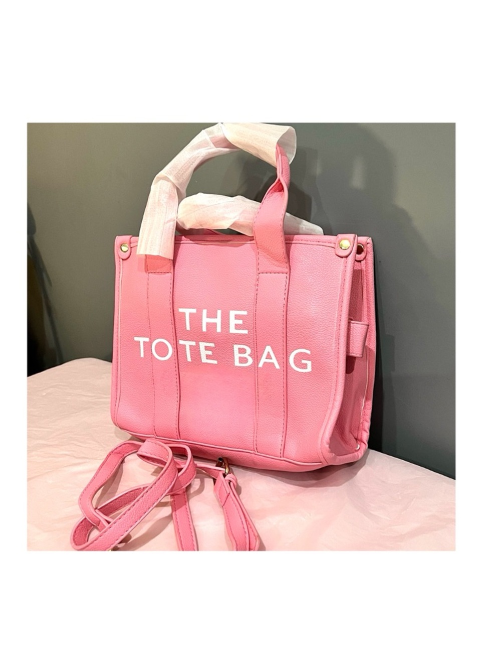 The Tote Bag Pink Structured Women's Tote - Picture 2 of 2